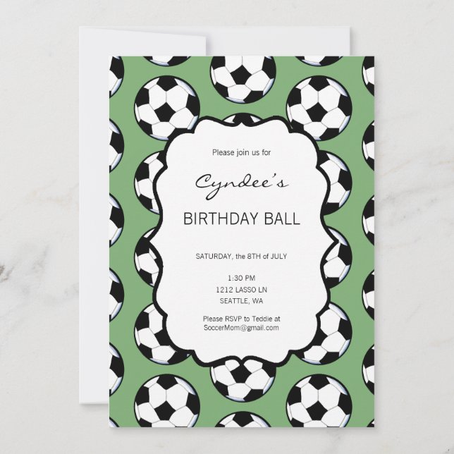 KiniArt Soccer Inbjudningar (Baksida)