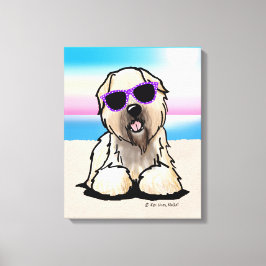 KiniArt Soft Jackat Wheaten Terrier-Hund Beach Canvastryck