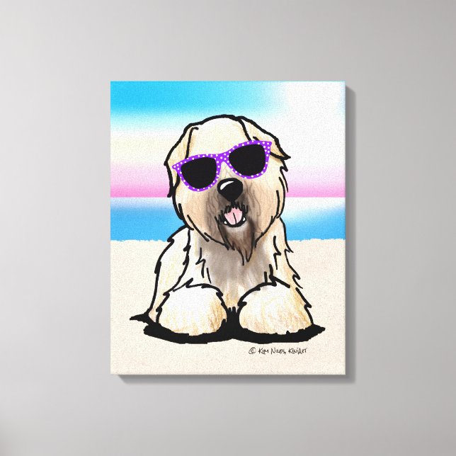 KiniArt Soft Jackat Wheaten Terrier-Hund Beach Canvastryck (Framsida)