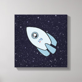 KiniArt Space Rocket Dog Westie Canvastryck