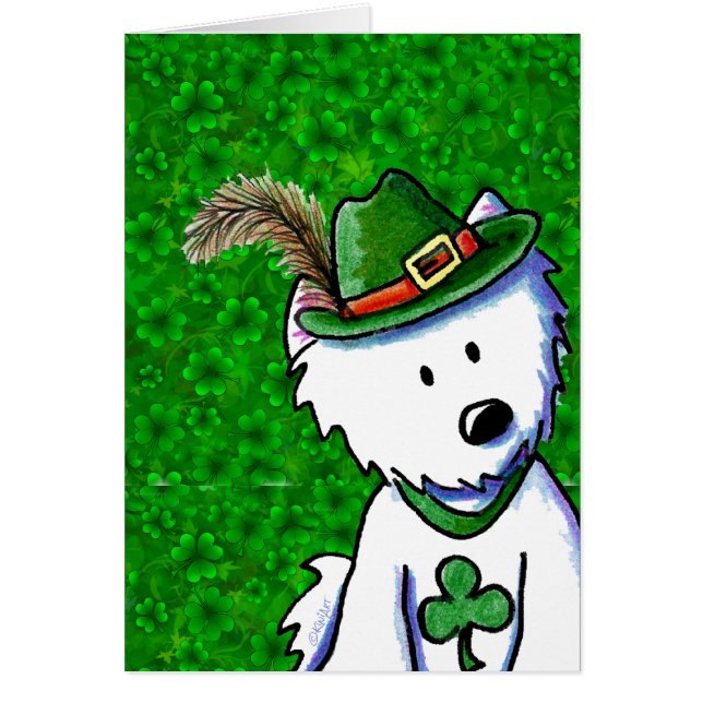 KiniArt St Paddy's Day Westie OBS Kort (Framsidan)