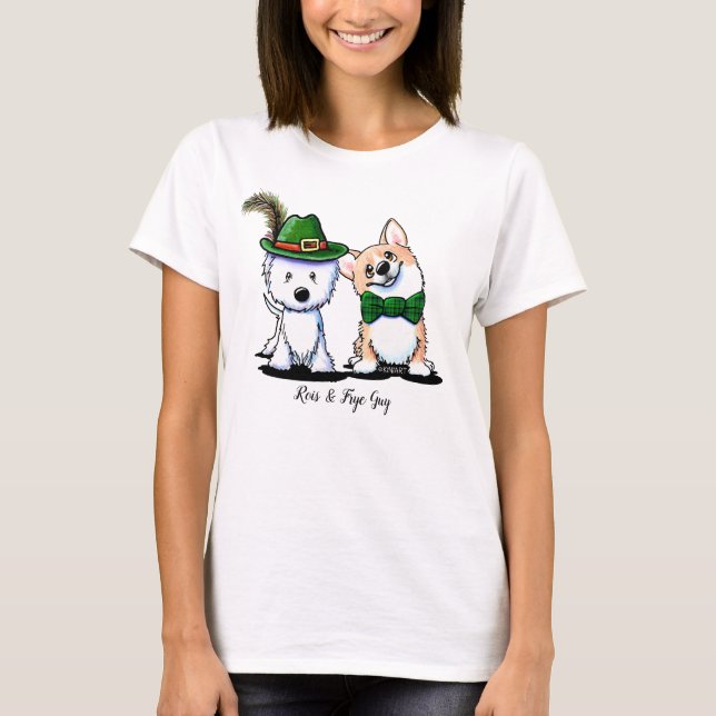 KiniArt St. Paddy's Westie och Corgi Tee (Framsida)