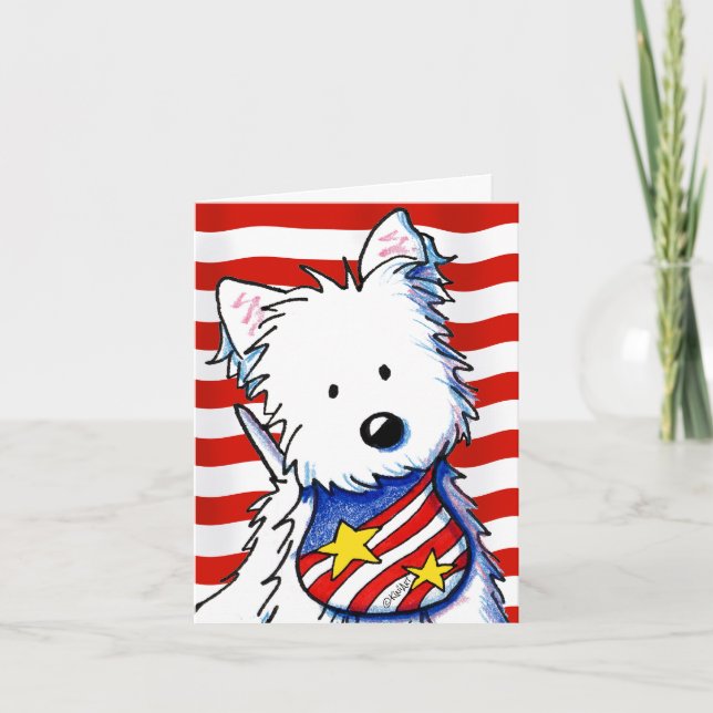 KiniArt Star Spangled Westie Kort (Framsida)