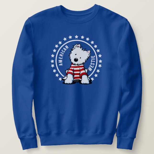 KiniArt Stars och stripes Westie Sweatshirt (Design framsida)