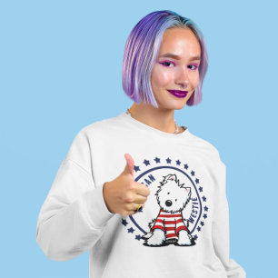 KiniArt Stars och stripes Westie Sweatshirt T Shirt