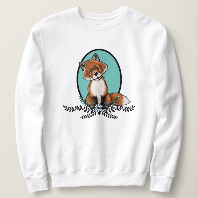 KiniArt Sweet Fox T-Shirt Sweatshirt (Design framsida)