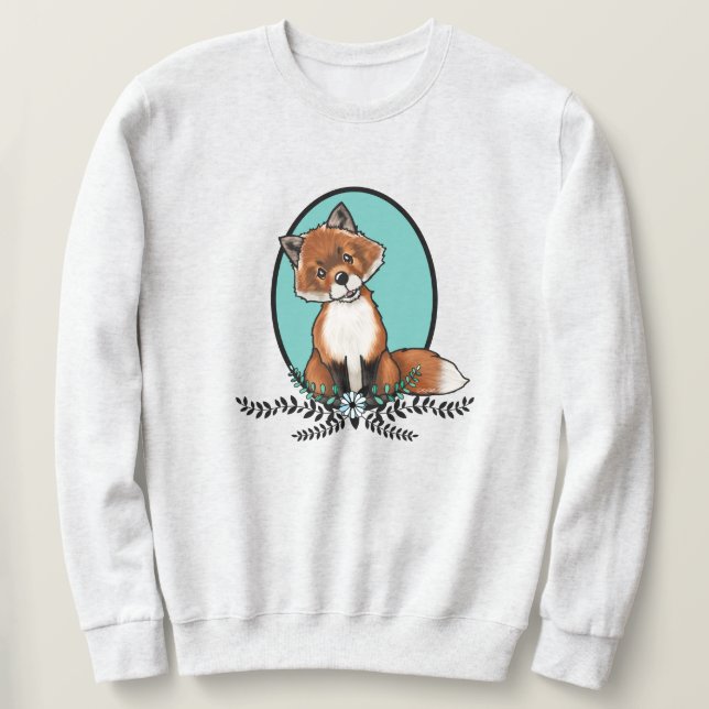 KiniArt Sweet Fox T-Shirt Sweatshirt (Design framsida)