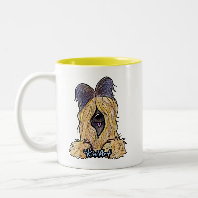 KiniArt Tawny Briard Two-Tone Coffee Mugg (Vänster)