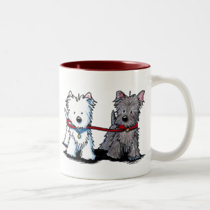 KiniArt Terrier Walking Buddies Två-Tonad Mugg