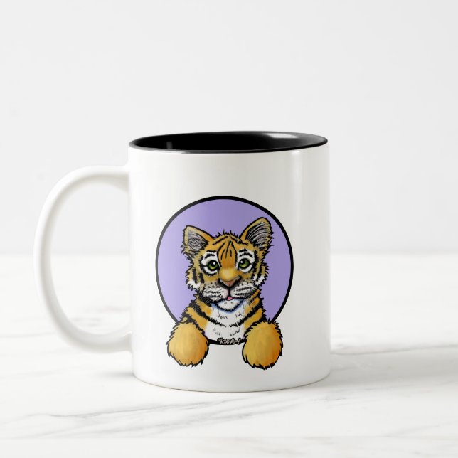 KiniArt Tiger Tvåtons Kaffe Mugg (Vänster)