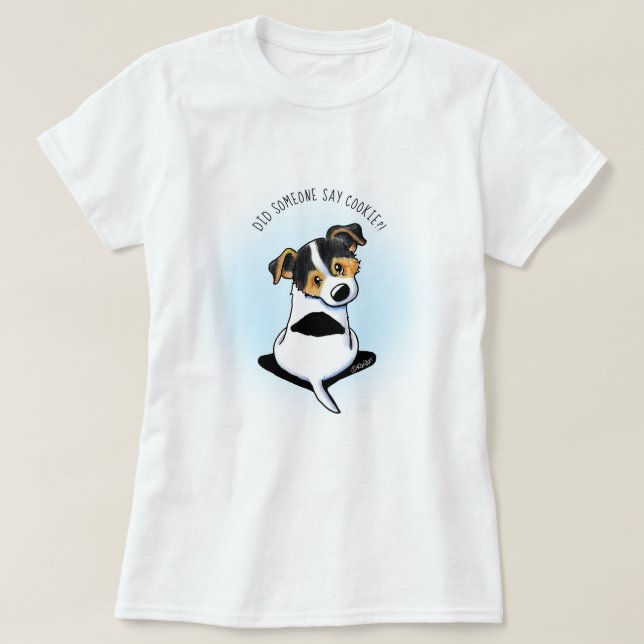 KiniArt Trefärgad Jack Russell Terrier T Shirt (Design framsida)
