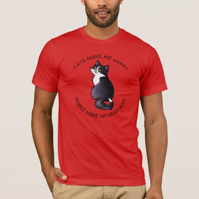 KiniArt Tuxedo Cat Lover T-Shirt (Framsida)
