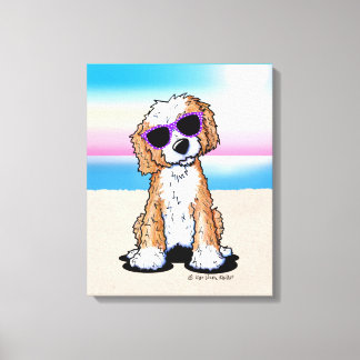 KiniArt Tuxedo Doodle Hund Beach Canvastryck