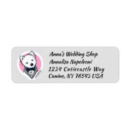 KiniArt Tuxedo Westie Returadress Etikett
