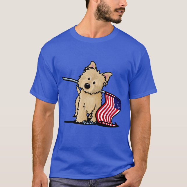 KiniArt USA Cairn Terrier T Shirt (Framsida)