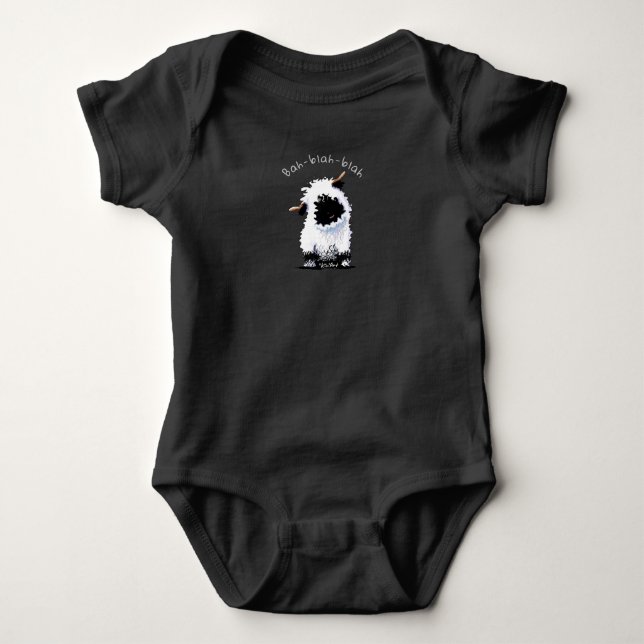 KiniArt Valais Blendorse Sheep Baby Bodydräkt T Shirt (Framsida)