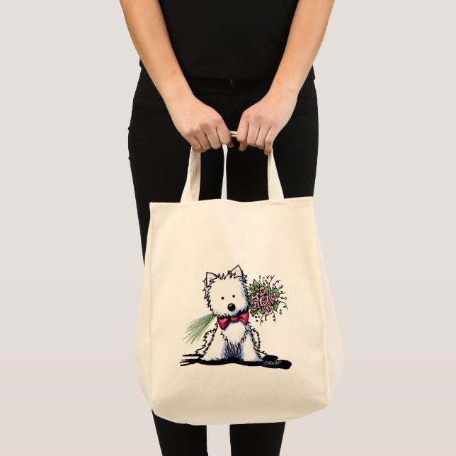KiniArt Valentine Westie Bag Tygkasse (Framsida (produkt))