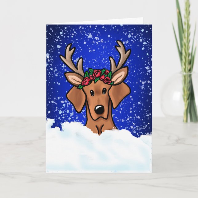 KiniArt Vizsla Hound-Helgdag Card Helgkort (Framsida)