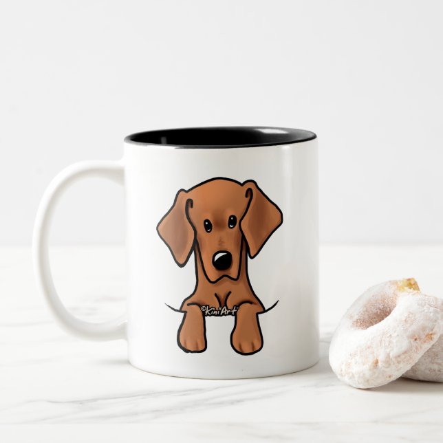 KiniArt Vizsla Hound Två-Tonad Mugg (Med munk)