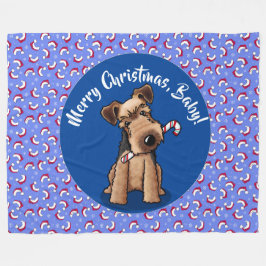 KiniArt Welsh Terrier jul Fleece Blanket
