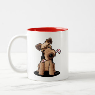 KiniArt Welsh Terrier-jul Två-Tonad Mugg