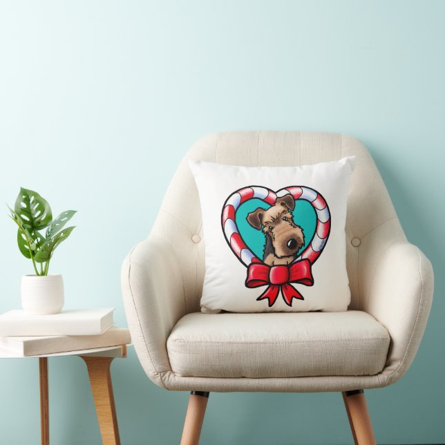 KiniArt Welsh Terrier-julgranen Décor Kudde (Stol)