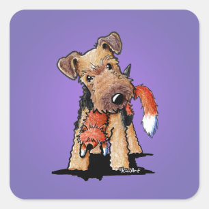 KiniArt Welsh Terrier Square Sticker Fyrkantigt Klistermärke