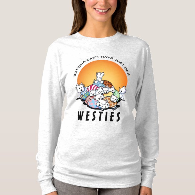 KiniArt Westie Addict T-Shirt (Framsida)