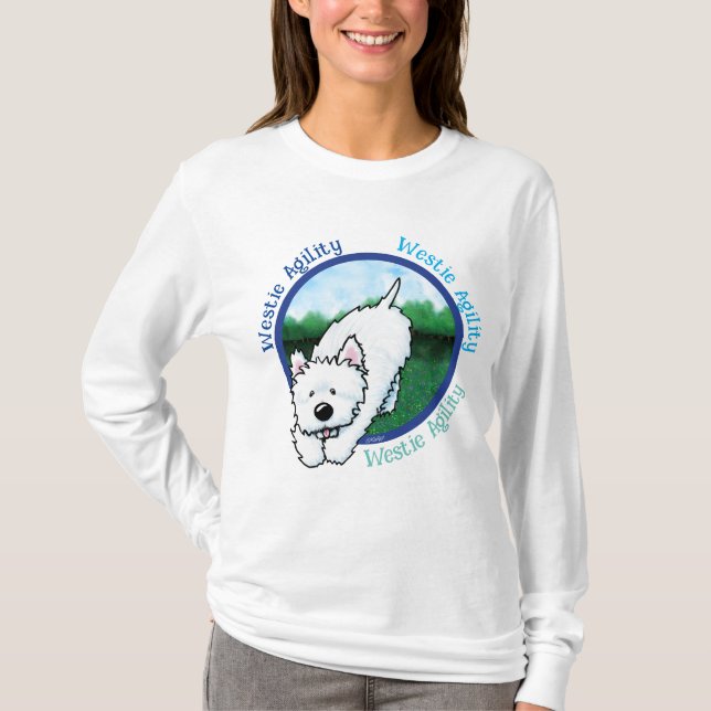 KiniArt Westie Agility T-Shirt (Framsida)