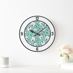 KiniArt Westie Älskare Large Clock Stor Klocka