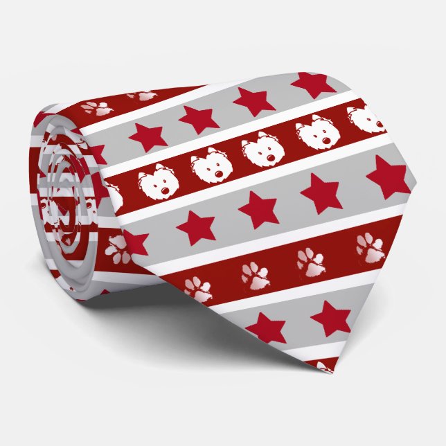 KiniArt Westie Älskare Slips (Rullad)