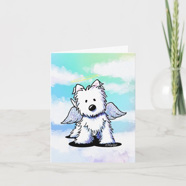 KiniArt Westie Angel Kort (Framsida)