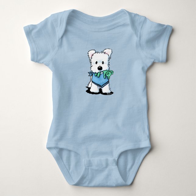 KiniArt Westie Bestie Baby Bodykostym T Shirt (Framsida)
