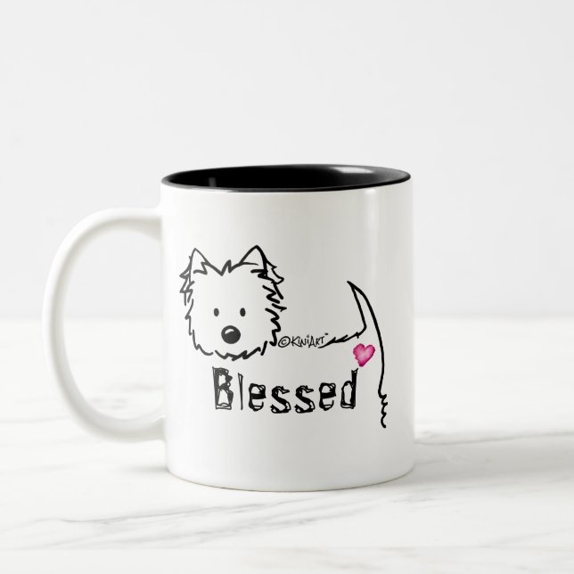 KiniArt Westie BLESSED Mugg (Vänster)