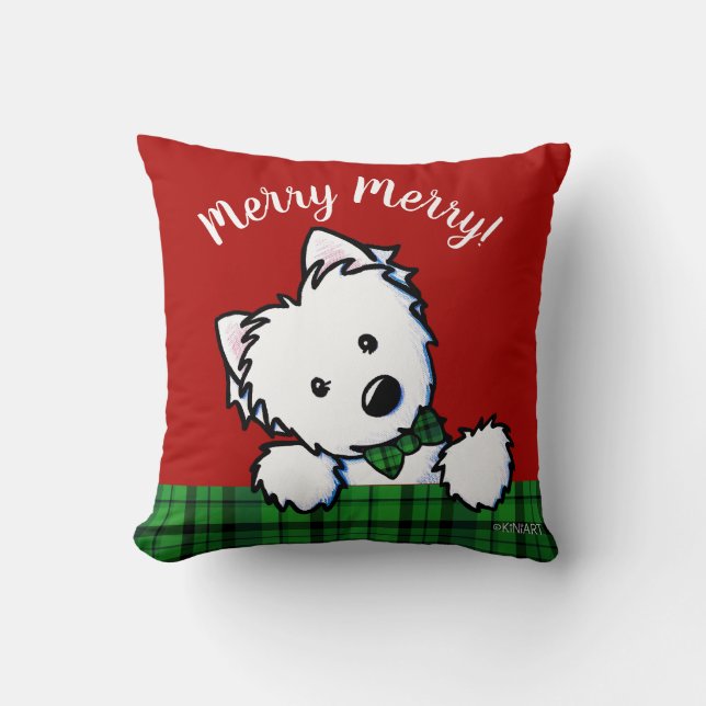KiniArt Westie Boy & Girl Jul Kudde (Framsida)