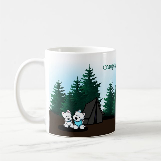 KiniArt Westie Camping Coffee Mugg (Vänster)