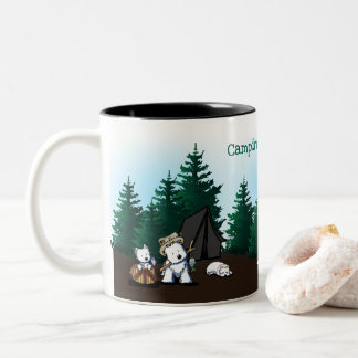 KiniArt Westie Camping Två-Tonad Mugg