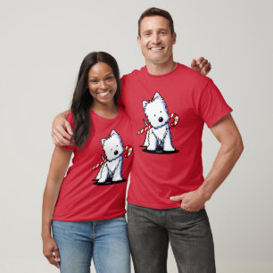 KiniArt Westie Candy cane Cutie T Shirt