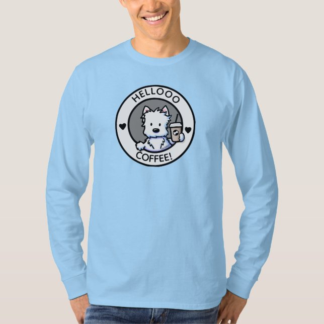 KiniArt Westie Coffee T-Shirt (Framsida)