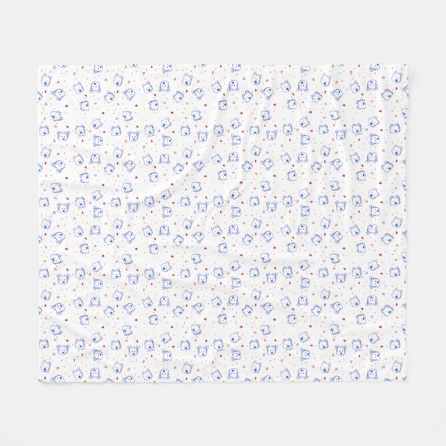 KiniArt Westie Crayon Cuties Fleece Blanket (Framsidan (Horisontell))