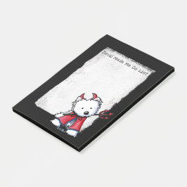 KiniArt Westie Djävul Post-It Notes Block