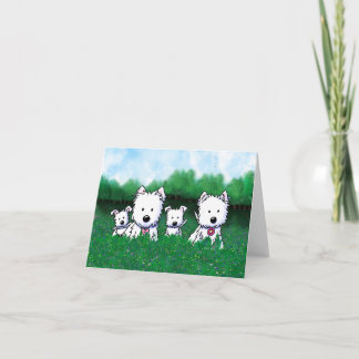 KiniArt Westie Family Note Card Tack Kort