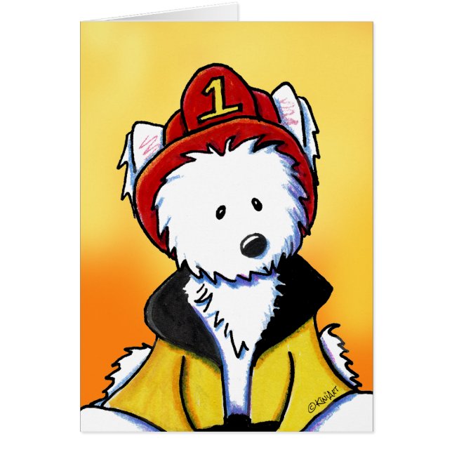 KiniArt Westie Fire Fighter OBS Kort (Framsidan)