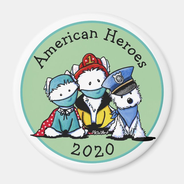 KiniArt Westie First Responders Magnet (Framsidan)