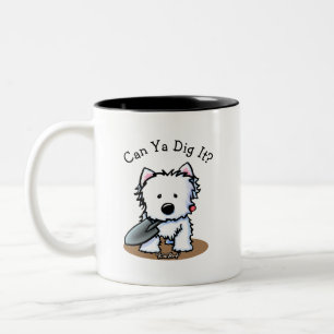 KiniArt Westie Garden Helper Hund Två-Tonad Mugg