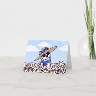 KiniArt Westie Girl Blommigt Note Card Tack Kort