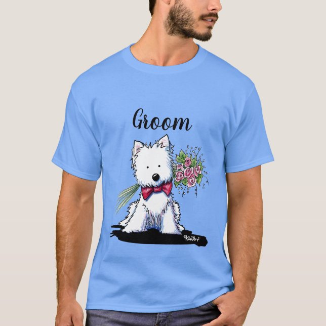 KiniArt Westie GROOM T Shirt (Framsida)