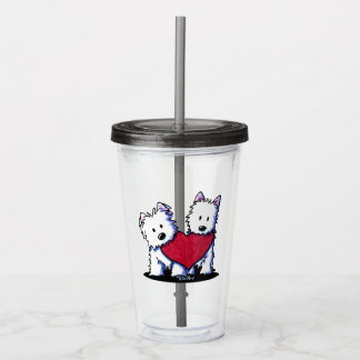 KiniArt Westie Heartfilt Duo Acrylic Tumbler Take Away Mugg