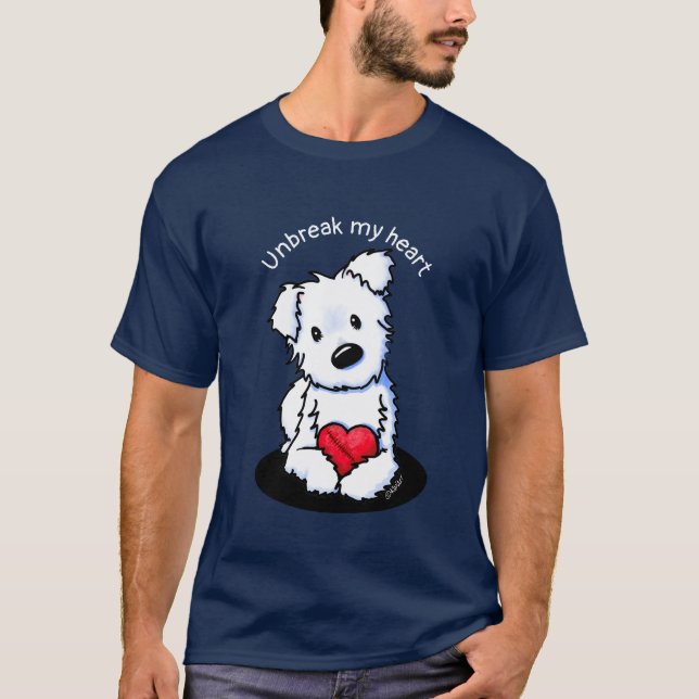 KiniArt Westie Hjärta T Shirt (Framsida)