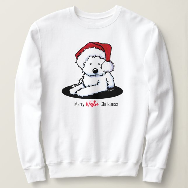 KiniArt Westie-Hund jul T Shirt (Design framsida)